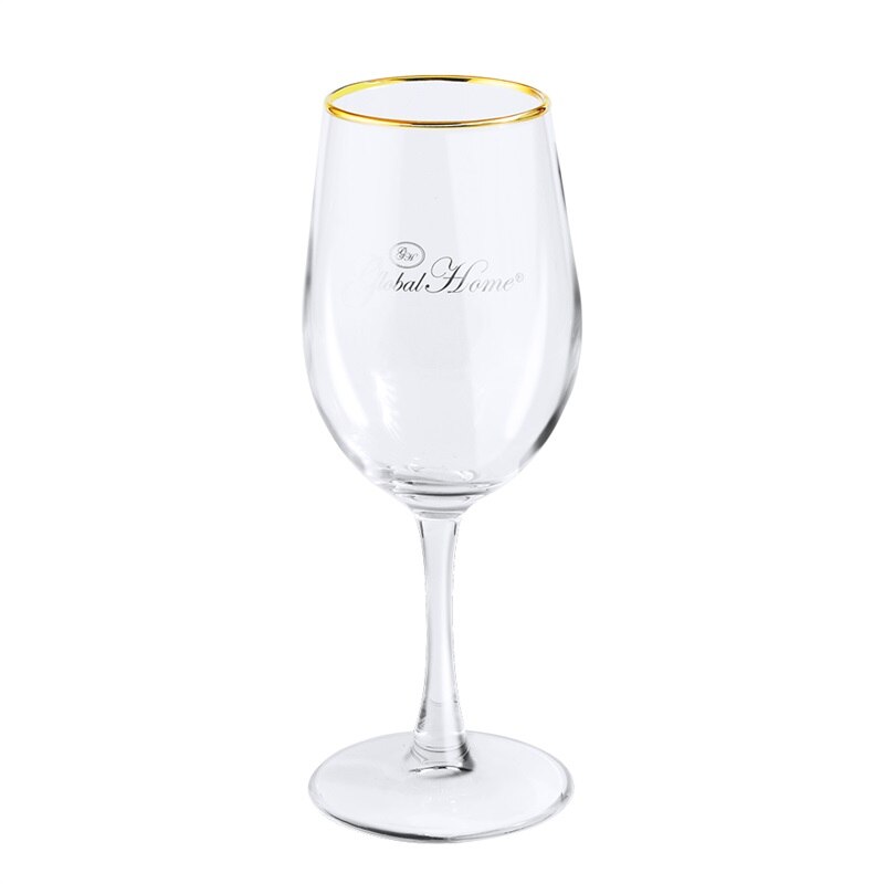 Crafted Wine Glass Goblet Beer Champagne Glasses Gold Line Drinking Juice Vodka Wine Glass Cups for Home Party Bar Restaurant: 300ml