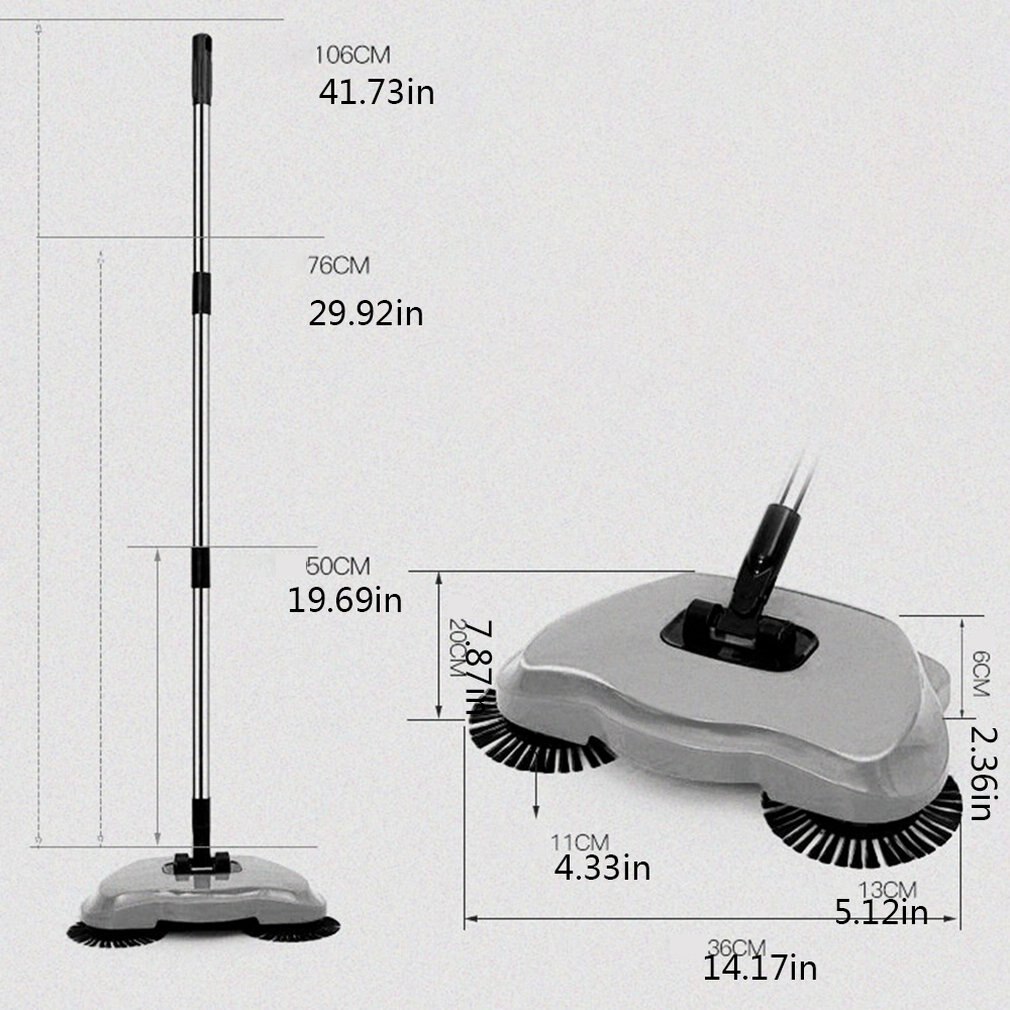 Home & Style Spin Broom Manual Floor Sweeper Handheld Broom Household Floor Dust Clean Mop Robot 360 Degrees