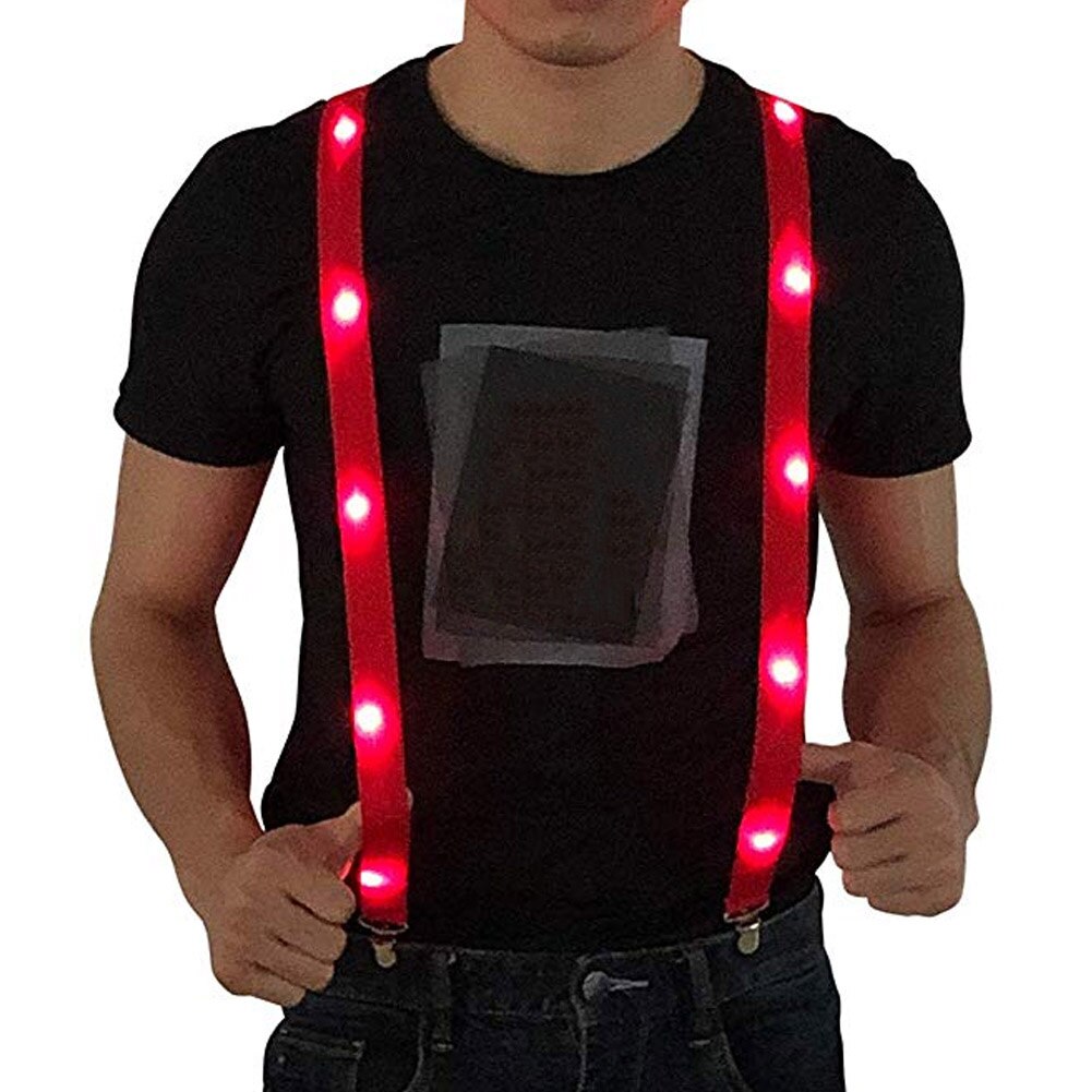 Nyligen led glödlampa hängslen justerbar elastisk utomhussportvarning bröstrem  do99: Röd storlek 90cm