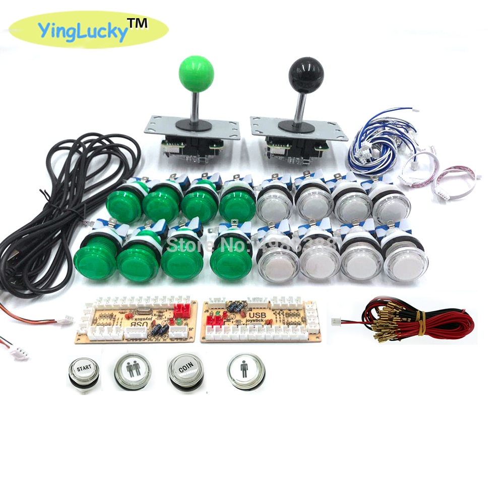 Joystick de atraso zero arcada kit diy led botão + joystick + usb codificador chicote de fios controlador usb para arcade mame jogo arcade