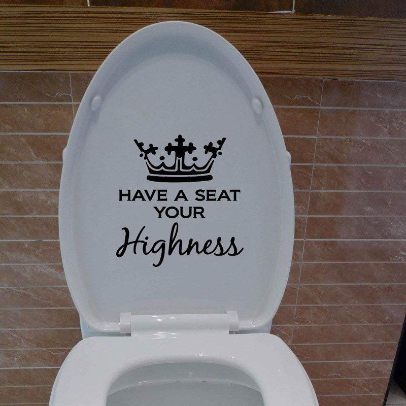 Funny Interesting Highness Toilet Wall Stickers Bathroom House Decoration Accessories Removable Home Decor Wallpaper