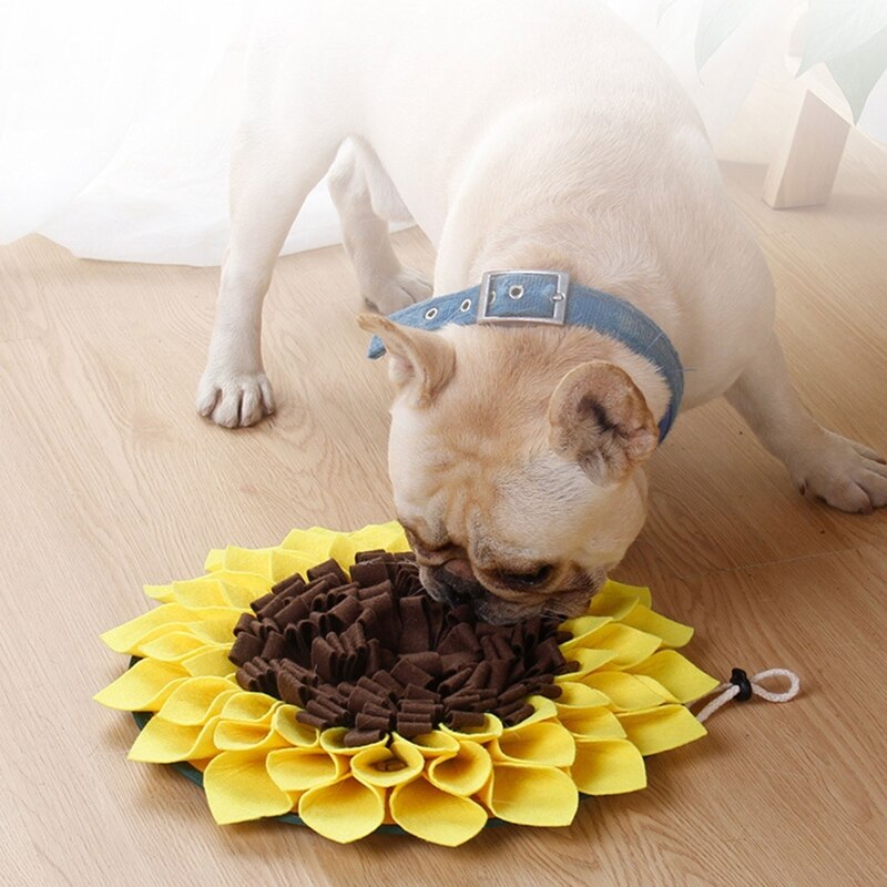 Hond Snuffle Mat Neus Geur Training Snuiven Pad Trage Voerbak Voedsel Dispenser Stress Zonnebloem Puzzel