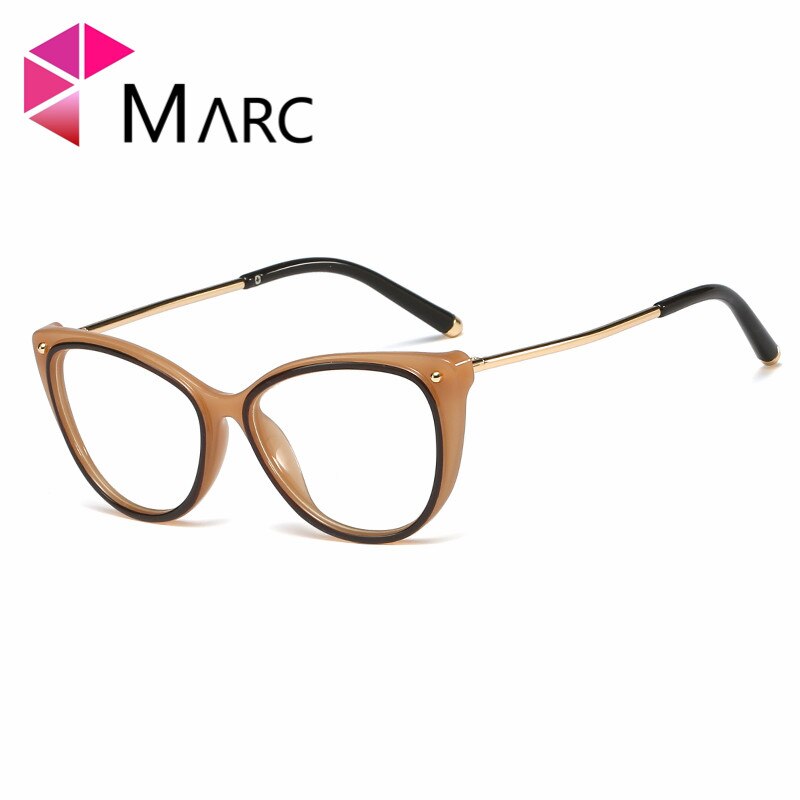 Marc damer kattøyebriller rammer for kvinner merkeblå retro retro optiske røde briller trend 95231: C5