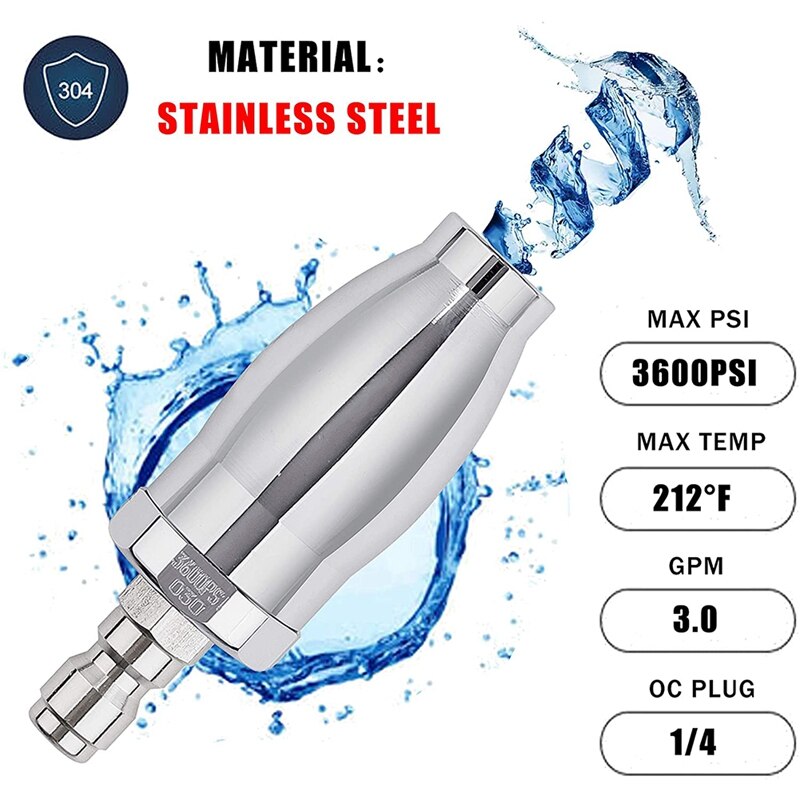 Retail Turbo Nozzle for Pressure Washer, Rotating Nozzle for and Cold Water, 1/4 Inch Quick Connect, Orifice 3.0, 3600 PSI
