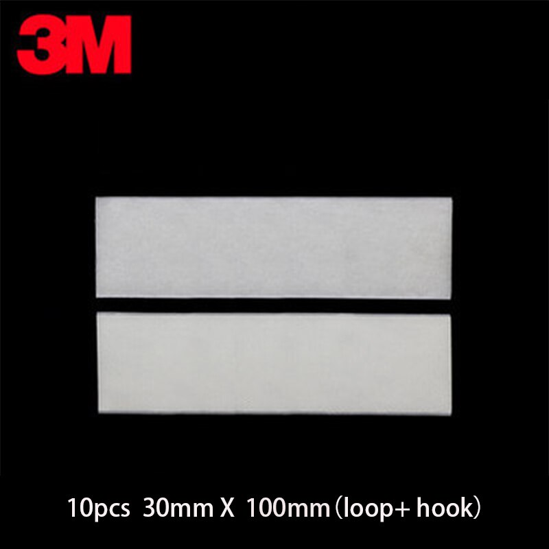 10PCS 3M Double-sided Adhesive Velcros Strong Self-adhesive Hook and Loop Tape nylon sticker velcros Glue for DIY fixing automob: white 30mm x 100mm