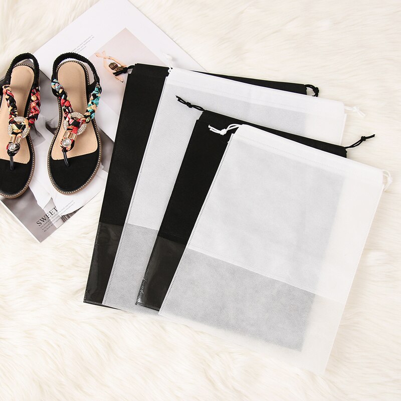 1PC Waterproof Shoes Bag Covers Portable Travel Organizer Drawstring Bag Cover Non-Woven Fabric Shoe Cover Accessories