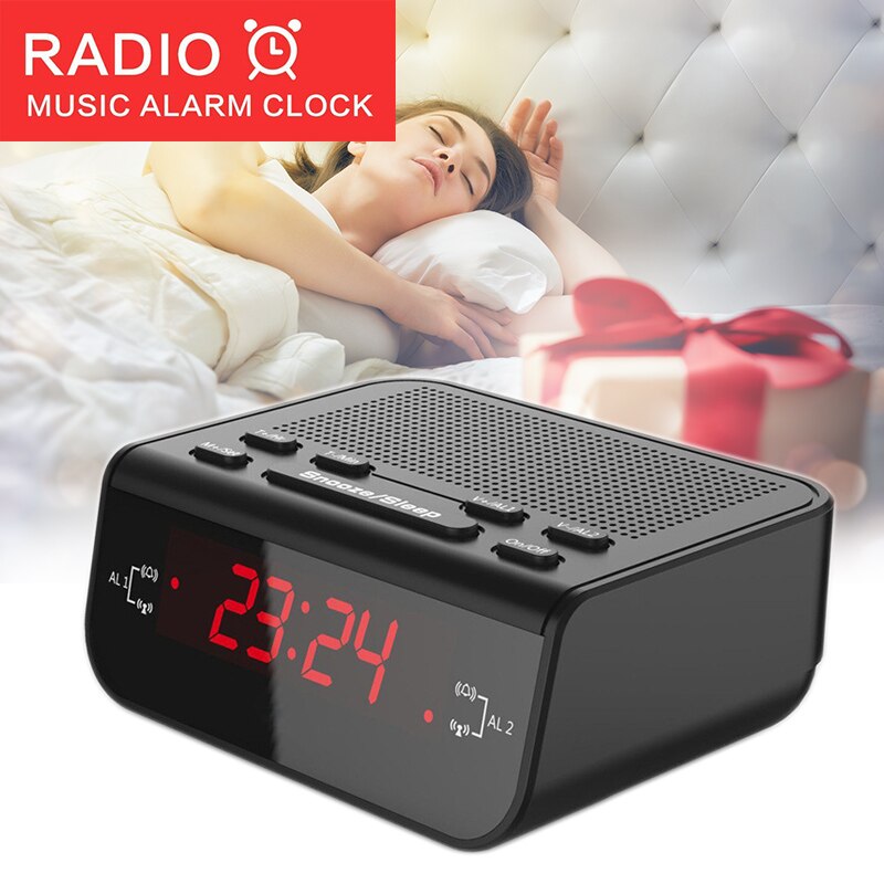 Nieuw Digitale Dual Wekker Radio Met Am/Fm Weersverwachting Vochtigheid Voor Slaapkamer Kantoor Tafel