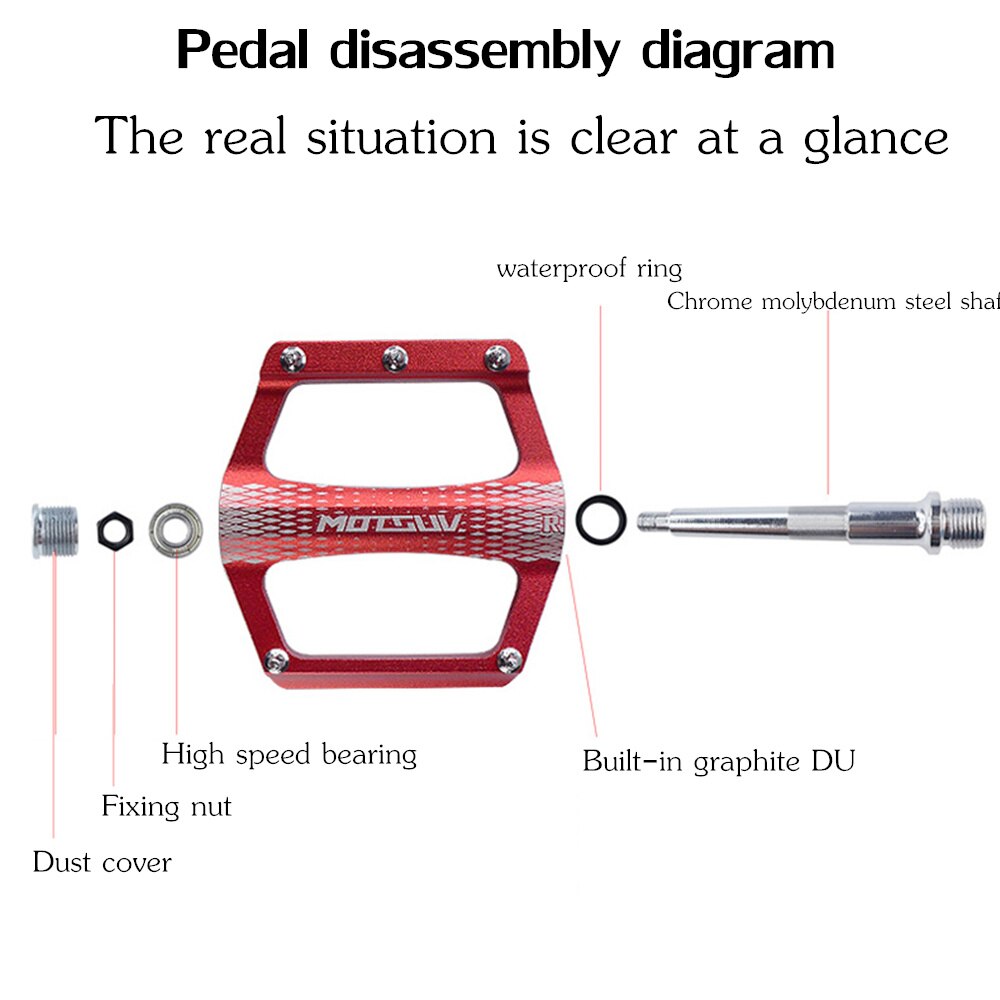 Motsuv sykkelpedaler ultralette aluminiumslegering fargerik hule anti-skli ud lager mtb sykkel tilbehør mtb fot peilin pedaler