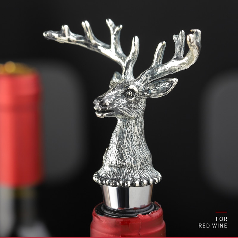 1Pcs Zinc Alloy Wine Bottle Stopper Deer Pegasus Swan Lion Champagne Stopper Vacuum Sealed Wine Cork Kitchen Bar Accessories