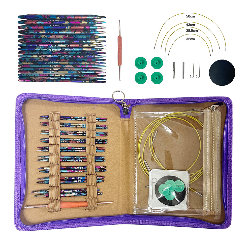 Stricknadeln, abnehmbares Ebenholz, 1 Set Häkelnadeln, Nadeln, handgefertigtes Kunsthandwerk, bequemer Griff für DIY-Schals, Handschuhe