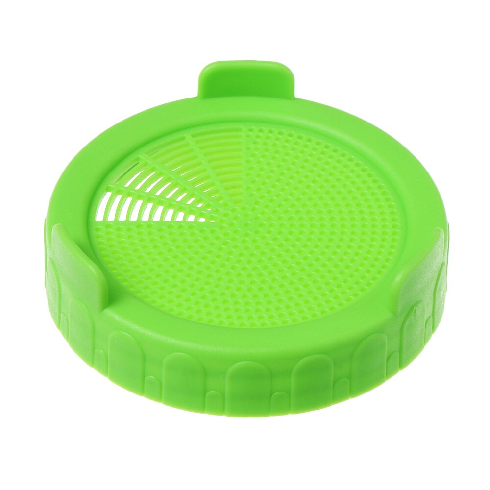 1PC Sprouting Lid For 86mm Mason Jar Food Grade Mesh Sprout Cover Kit Seed Crop Germination Vegetable Plastic Sealing Ring Lid: Green