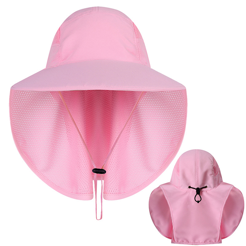 Gorras de playa para exteriores, para deportes al aire libre, pesca, senderismo, protección uv, solapa para el cuello, para hombre, accesorios deportivos: Rosa