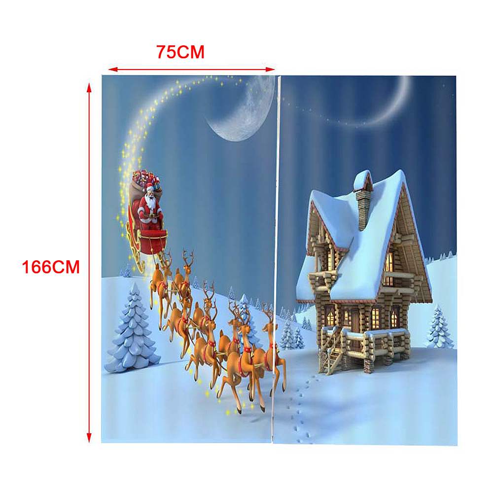 Noël nouvel an décorations rideaux pour salon chambre décor Santa Clause bonhomme de neige renne noël fenêtre rideau: Type 10