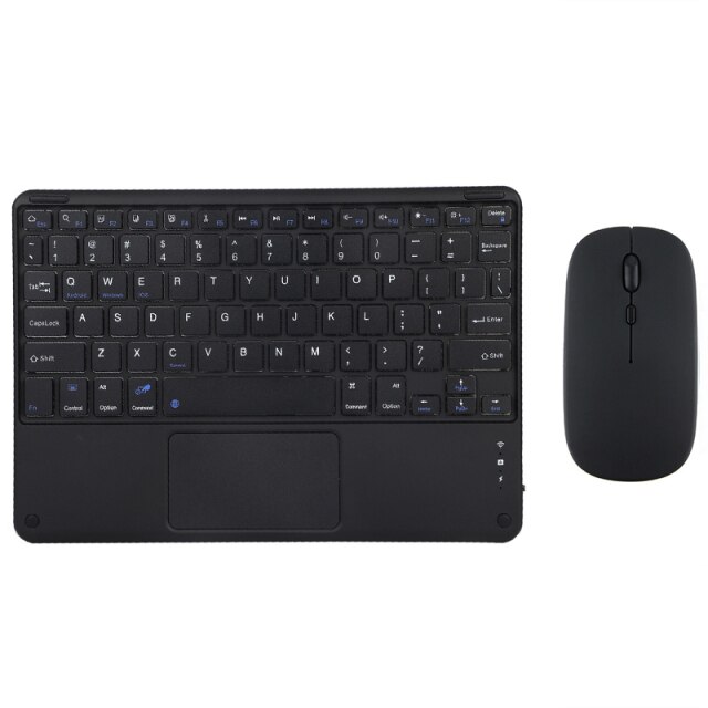 Bluetooth Toetsenbord Touch Toetsenbord Draadloze Touchpad Is Gebruikt Voor Toetsenbord En Muis Combinatie Van Mobiele Telefoon Tablet Computer.: Black