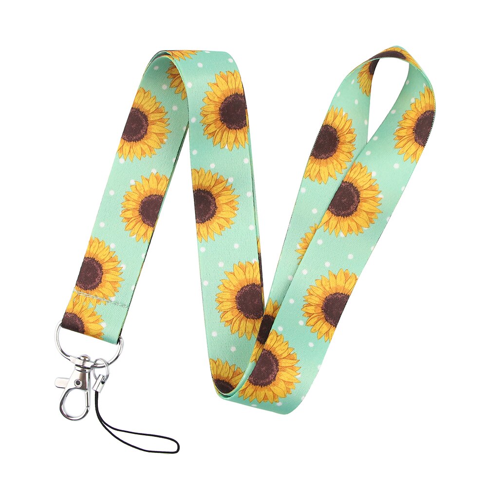 PC2257 Wit Daisy Zonnebloem Verborgen Handicap Schilderen Kunst Sleutelhanger Lanyard Neck Strap Voor Telefoon Key Id-kaart Creatieve Lanyards: 7