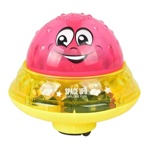 Baby Bath Toy Cute Cartoon Light Music Sprinkler Water Splash Ball Kids Baby Bath Pool Toy Led Light Funny Toy perfect: Red with Base