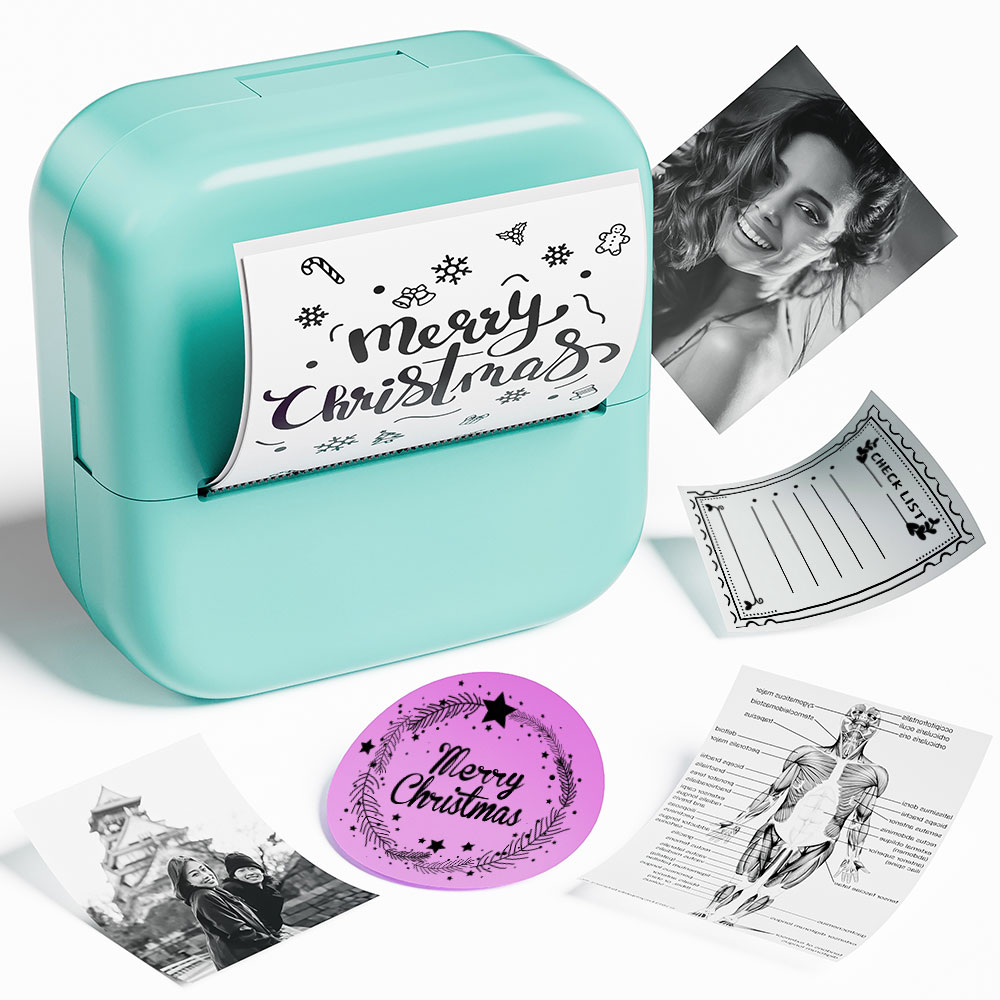 Phomemo M02X przenośna mini drukarka termiczna bezprzewodowo 203dpi etykieta fotograficzna drukowana lista z kablem USB Imprimante przenośne: Czerwony