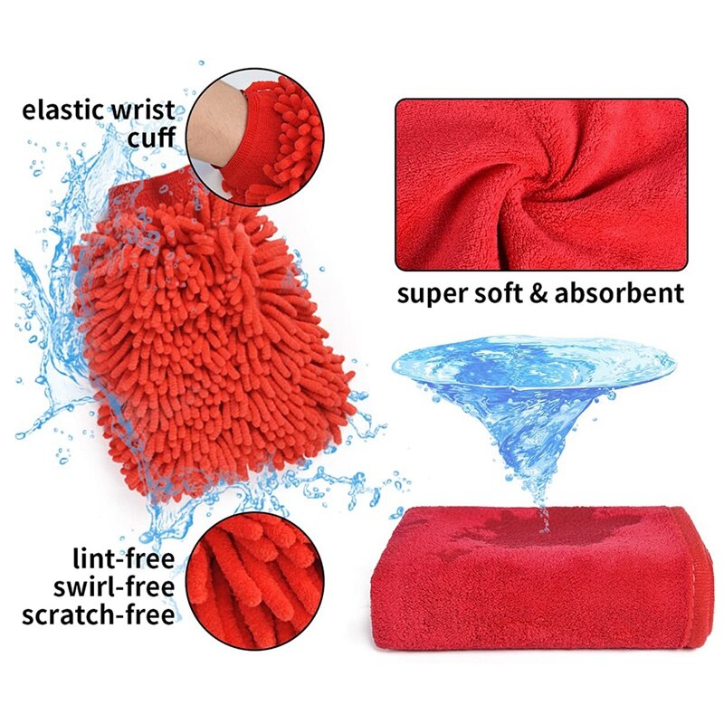 19 Pcs Car Detailing Kit Internal And External Detail Tool Kit Detailing Brush Set Drill Brush Set For Cleaning Wheels