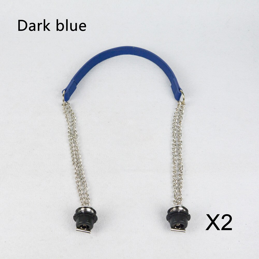 1 Pair Obag Silver Long Double OT Chain With Metal Plating Screw For OBag O bag Women Bag Shoulder HandBag: Dark Blue