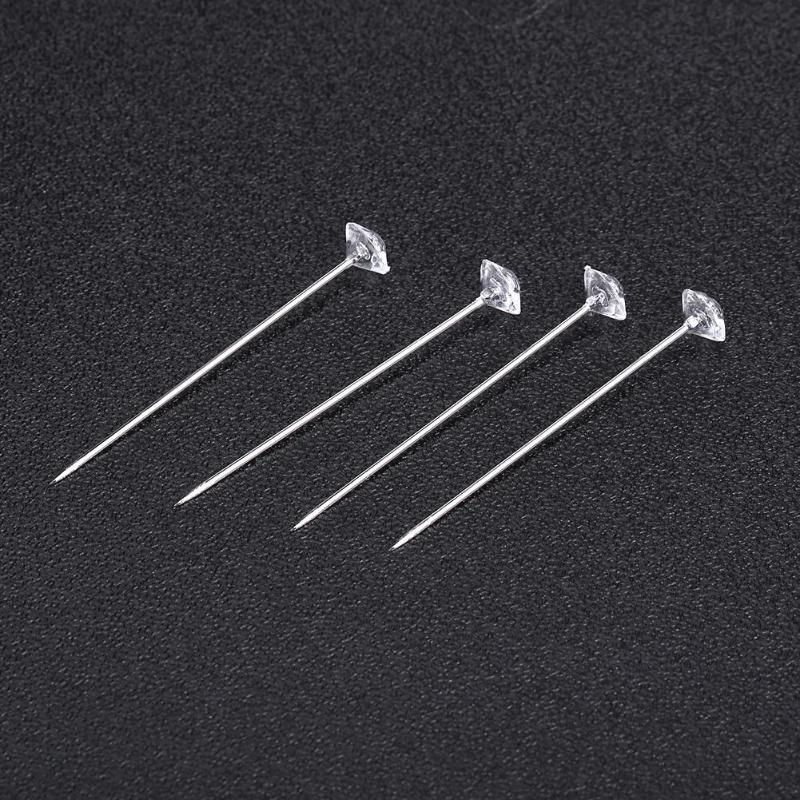100pcs 6x40mm Big Head Pin Imitation Diamond Head Sewing Positioning Pins Stitching Needles DIY Dressmaking Tools
