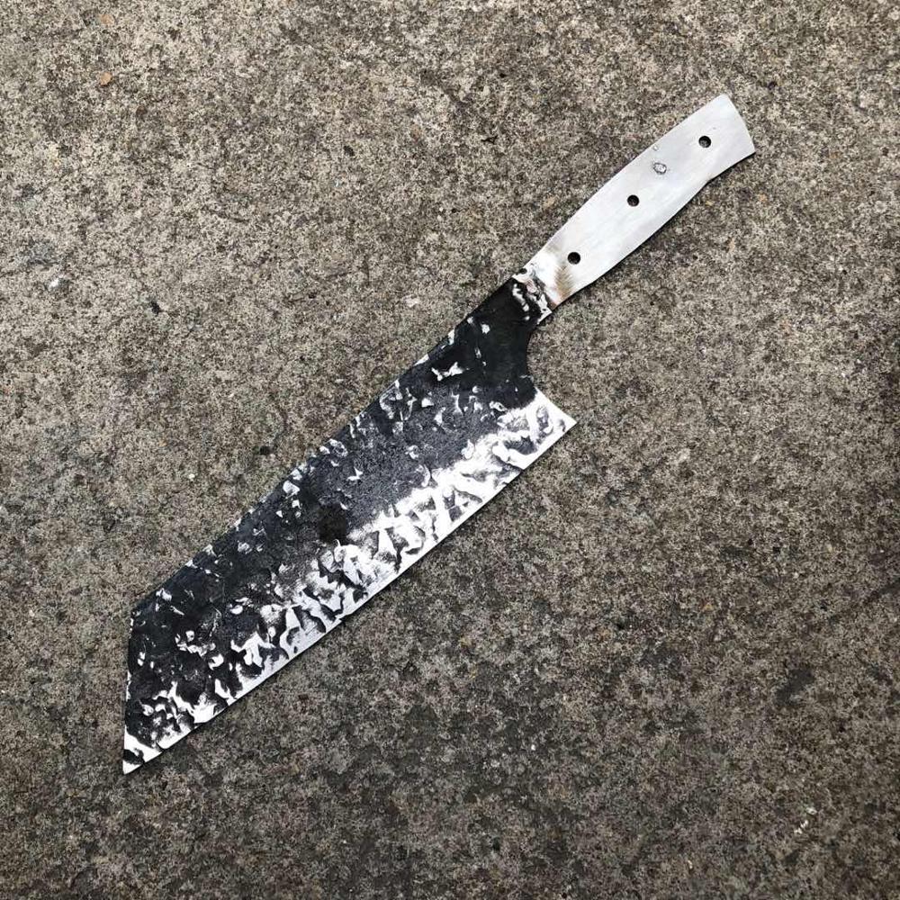 Damaskus stål smidd kinesisk kløver diy blank blade kjøkkenkniver kjøttgrønnsaker skiververktøy