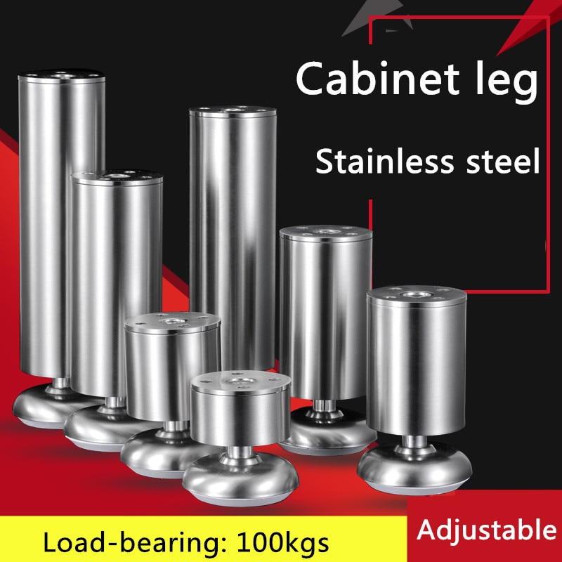 3.5cm-30cm Height Adjustable Furniture Legs Feet Cabinet Legs Stainless Steel Table Sofa Metal Foot With Screws