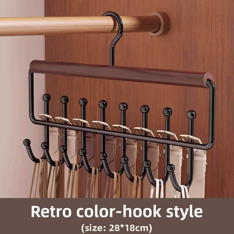 Organizzatore Versatile in Legno per Cappelli con Ganci - Salvaspazio per Cappelli, Cinture, Cravatte e Vestiti - Espositore per Casa e Armadio: S / verde chiaro