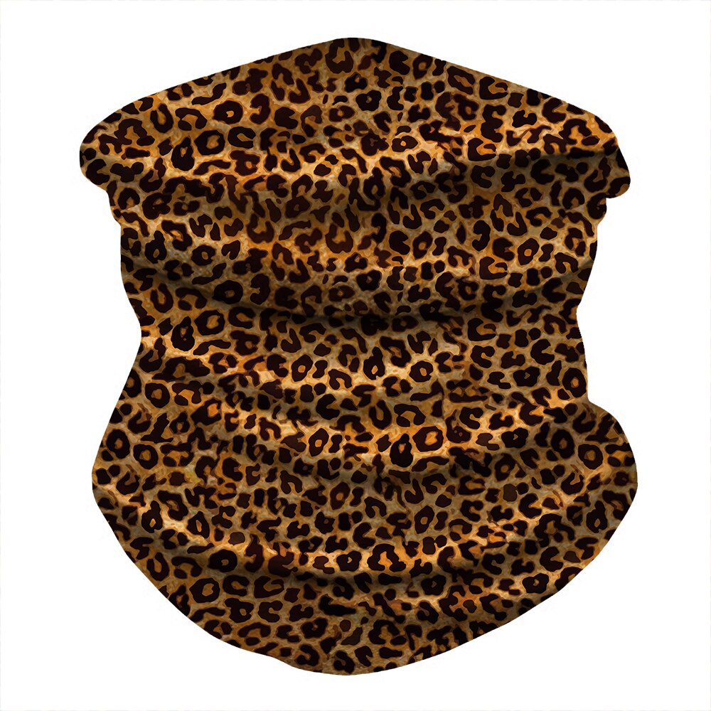 Dyr pels mønster leopard print ansigtsmaske halv sol støv beskyttelse tørklæde 3d rør maske sømløs holdbar ansigt bandana: 1