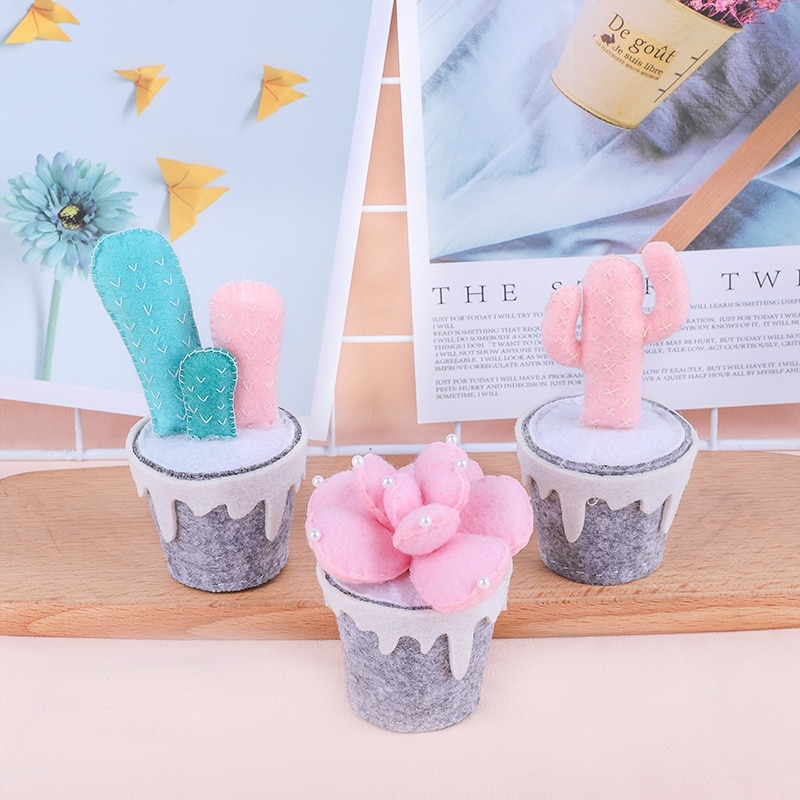 Meian Kit de punto de aguja no tejido para suculentas, Cactus, fieltro de lana, fieltro de corte de aguja, paquete de conjuntos de manualidades Diy