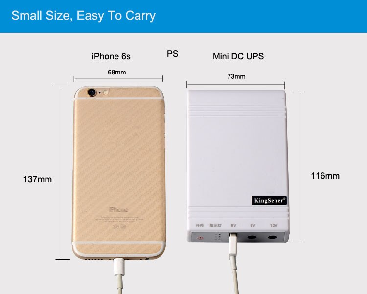 Kingsener Mini Power Bank 5V 12V emergency backup battery 8800mAh ups power bank for Wifi Router and Mobile Multifunctional UPS