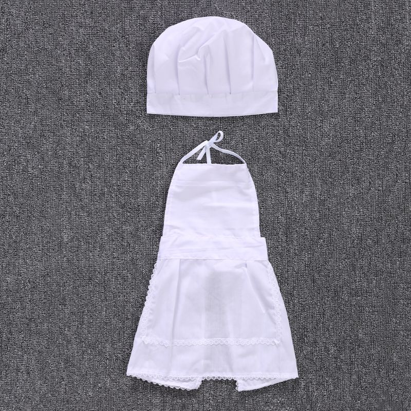KLV-Disfraz de cocinero con forma blanca, utilería para fotografías, sombrero para niño, delantal, uniforme de camarera para restaurante: Default Title