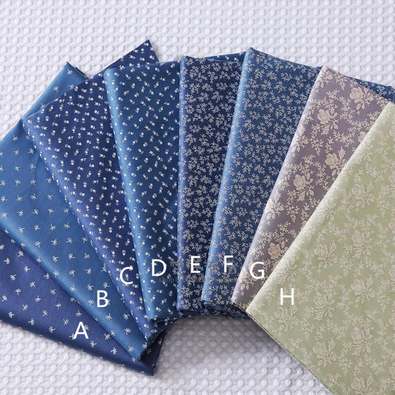 160m*50cm navy blue floral cotton fabric Tissue patchwork fabric Bedding textile for Sewing Doll DIY handmade craft materials