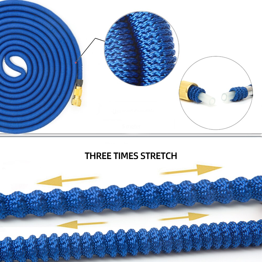 Garden Hose Water Matal Connection Watering Hose High Pressure Car Wash Expandable Garden Magic Hose Pipe