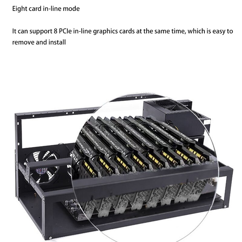 Open Air Miner 6 GPU Mining Frame Rig Case Computer ETH Frame Rig for Bitcon Miner Kit Unassembled Ethereum