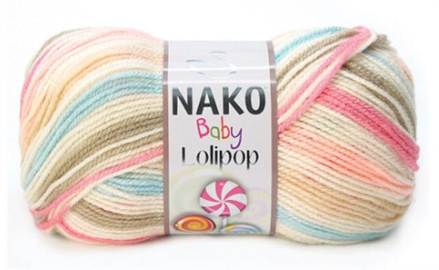 Nako Lollipop 100% Premium Acrylic Yarn DIY Hand knitting yarn blanket sweater cardigan beanie baby knitting yarn crochet: 80440