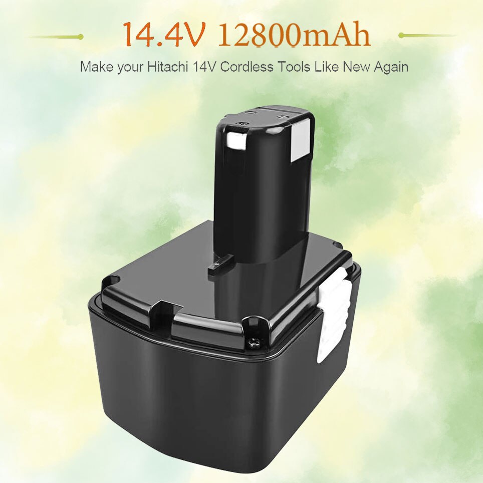 2022 14.4V 12800mAh Power Tool Replacement Battery for Hitachi DS14DFLG、DS14DFLPC、DS14DL、DS14DMR、EB1414S, EB1424, EB14S 324367