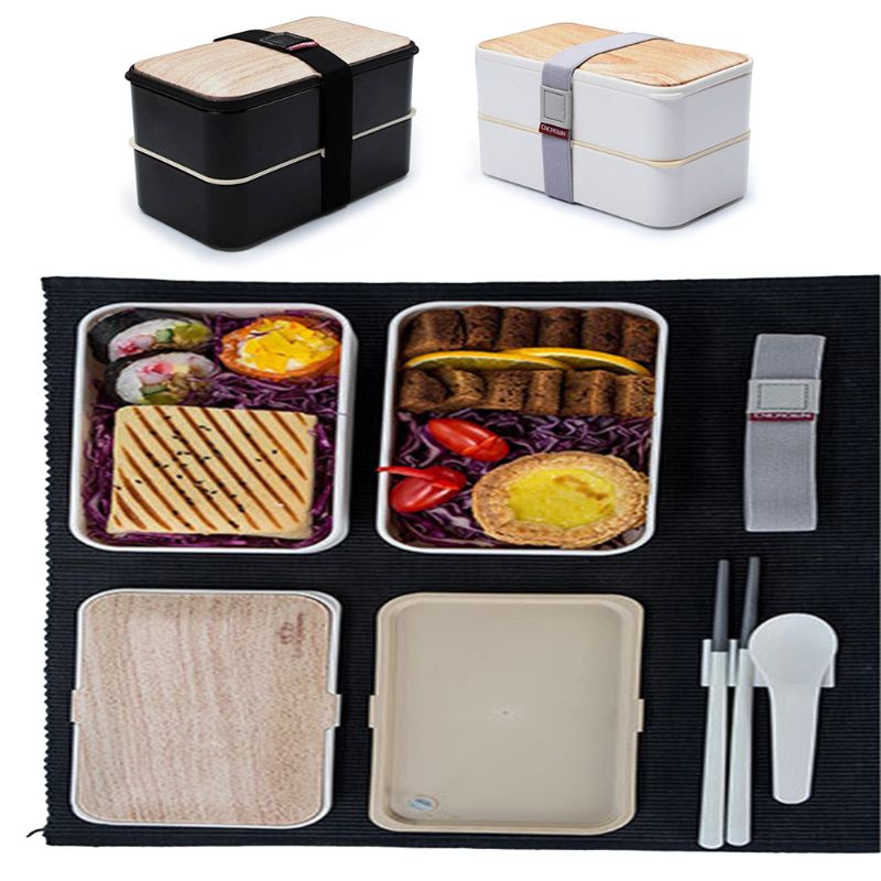2 Layers Thermal Insulated Lunch Box Bento Microwave Food Picnic Container 95AC
