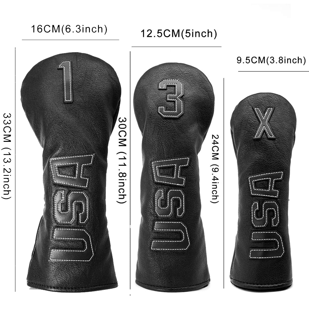 Golf Fahrer Kopf Abdeckungen, Golf Fairway Headcover Abdeckung, golf Holz Headcovers USA Rettungs Schwarz Kühl Dicke Leder Gut-Made