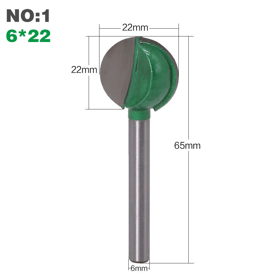 1PC 3MM 6MM Shank Milling Cutter Wood Carving Ball Nose Round Carving Cove CNC Milling Radius Core Tungsten Carbide Router Bit: 01
