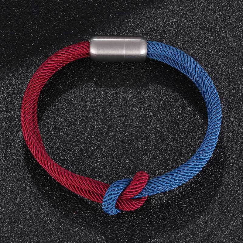 Fortafy Minimalistische Blauwe Rode Draad Armband Voor Vrouwen Mannen Geluk Dubbele Milan Touw Concentrische Knoop Charm Stellen Sieraden FR1160