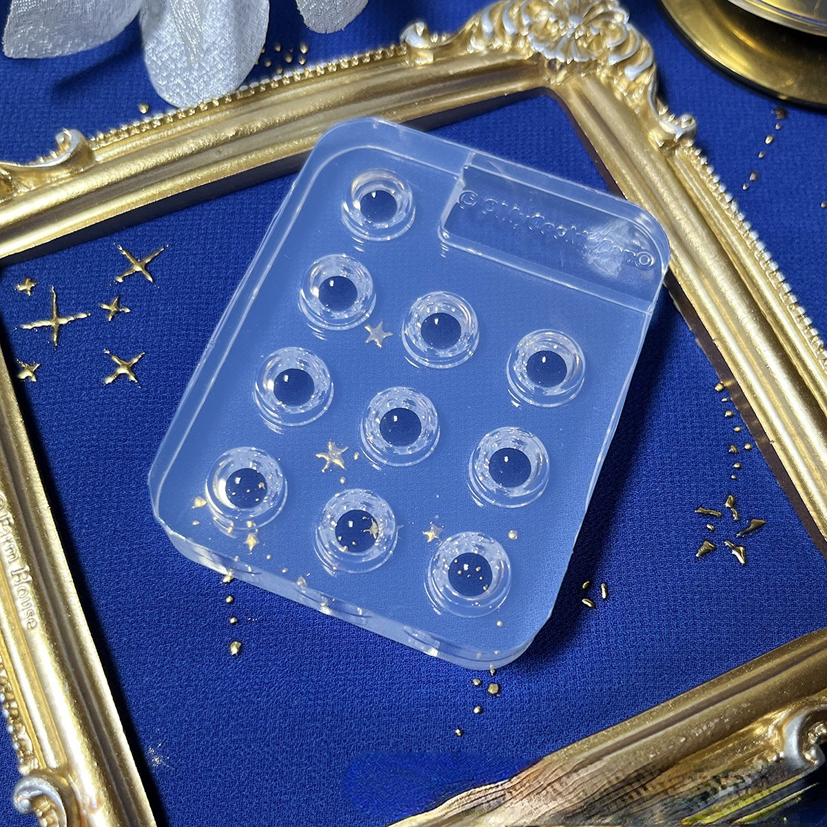 Molde de resina Epoxy de silicona con forma de pastillas planas, moldes de resina, molde de joyería de silicona Uv, molde para pendientes: Negro