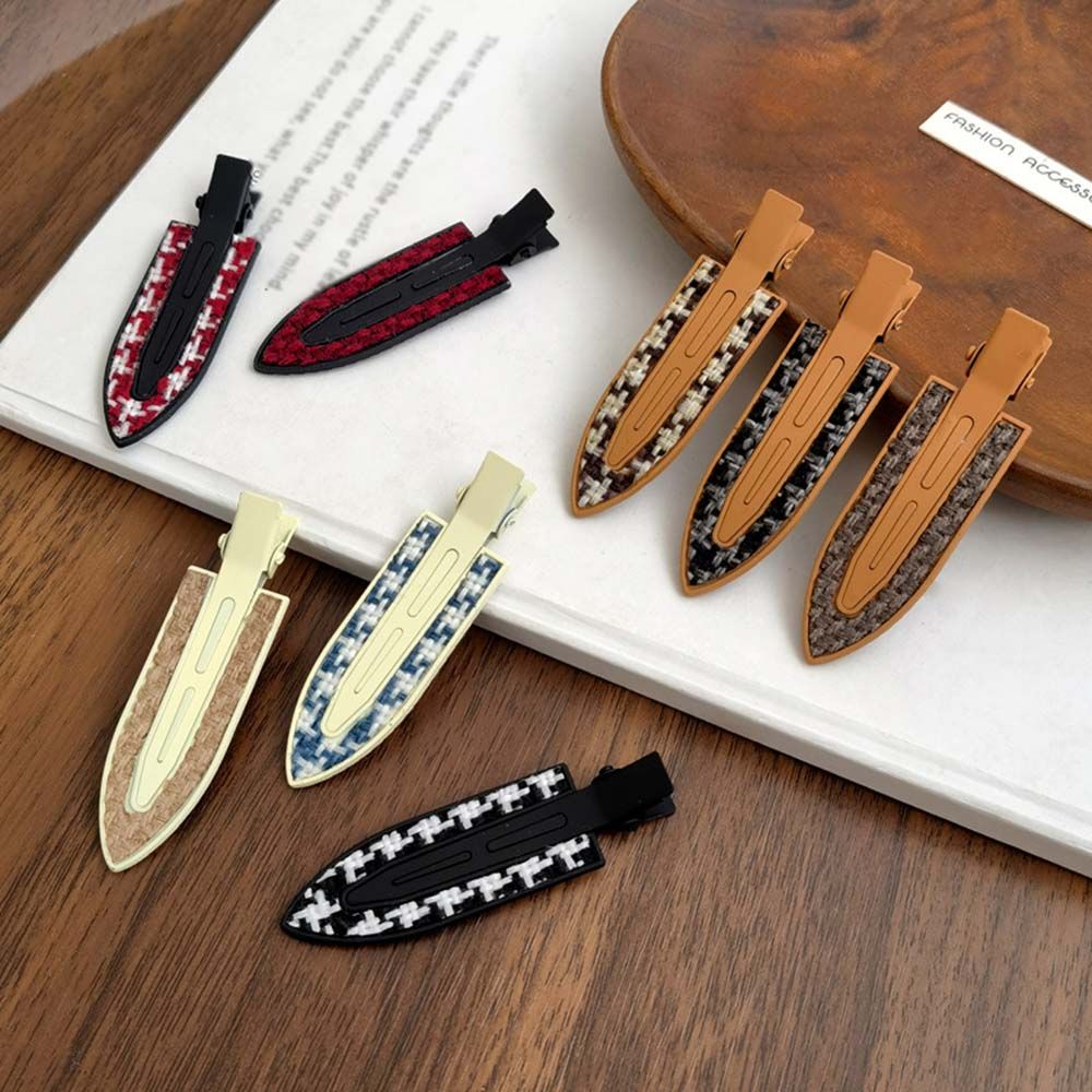 Pinces à cheveux sans plis, Barrettes tricotées, motif pied-de-poule, sans , Clip à boucles, maquillage, Clip à frange