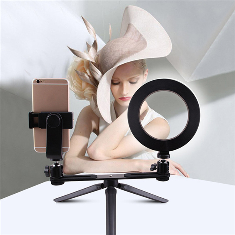 LED Selfie Ring Light Studio Photography Photo Ring Fill Light with Tripod for Smartphone Makeup Live Trip