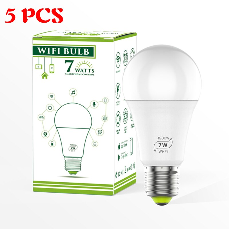1/2/3/4/5/6/7/8/10pcs Smart WiFi Bulb LED Light 7W RGB Magic Light Bulbs Lights Compatible with Alexa Google Smart Home