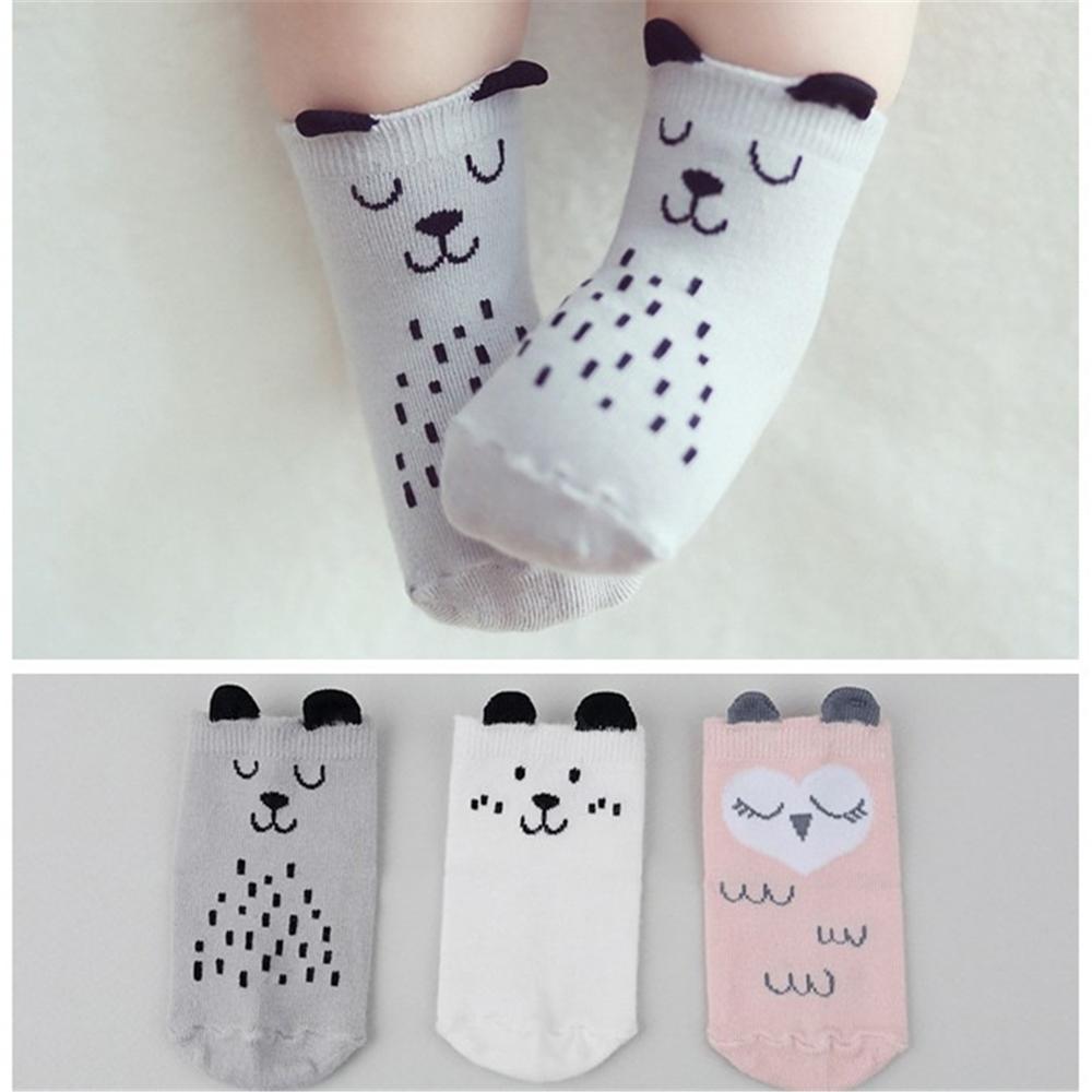 Cartoon Leuke Oren Dier Patroon Babysokjes Kid Cloting Accessoires katoen Anti Slip Sokken Baby Voor Jongen Meisje 0 2 jaar