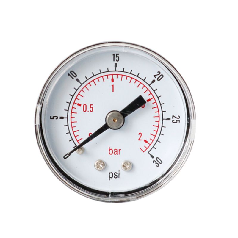 Trykkmåler 40mm 1/8 bspt bakre bak 15,30,60.100,160,300 psi & bar for luft, gass, vann, drivstoff.: Hvit