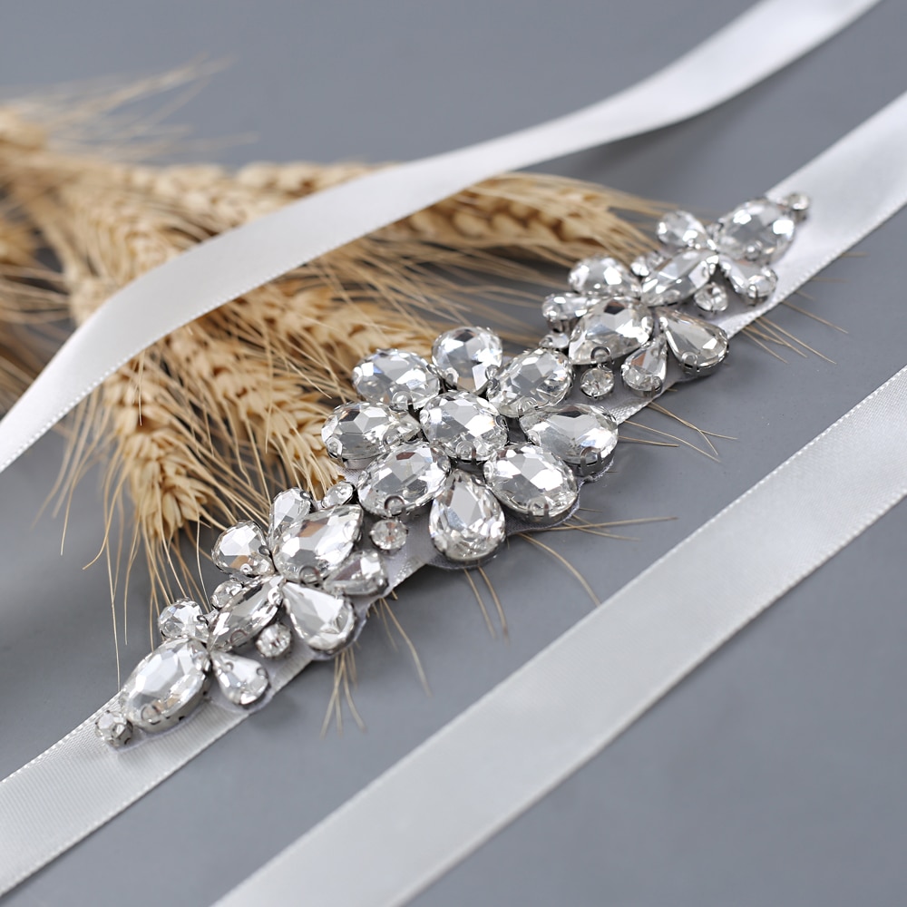 TRiXY S45 Handgemaakte Bruiloft Riemen Kristal Trouwjurk Riem Bruiloft Accessoires DIY Bruid Bridal Sjerpen Bridal Riemen