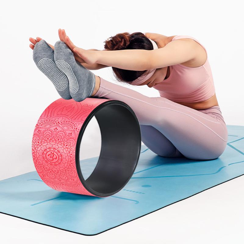 Pu gummi anti-slip yoga hjul yoga cirkel rulle fuld krop tilbage træningsværktøj gym træning træning fitnessudstyr