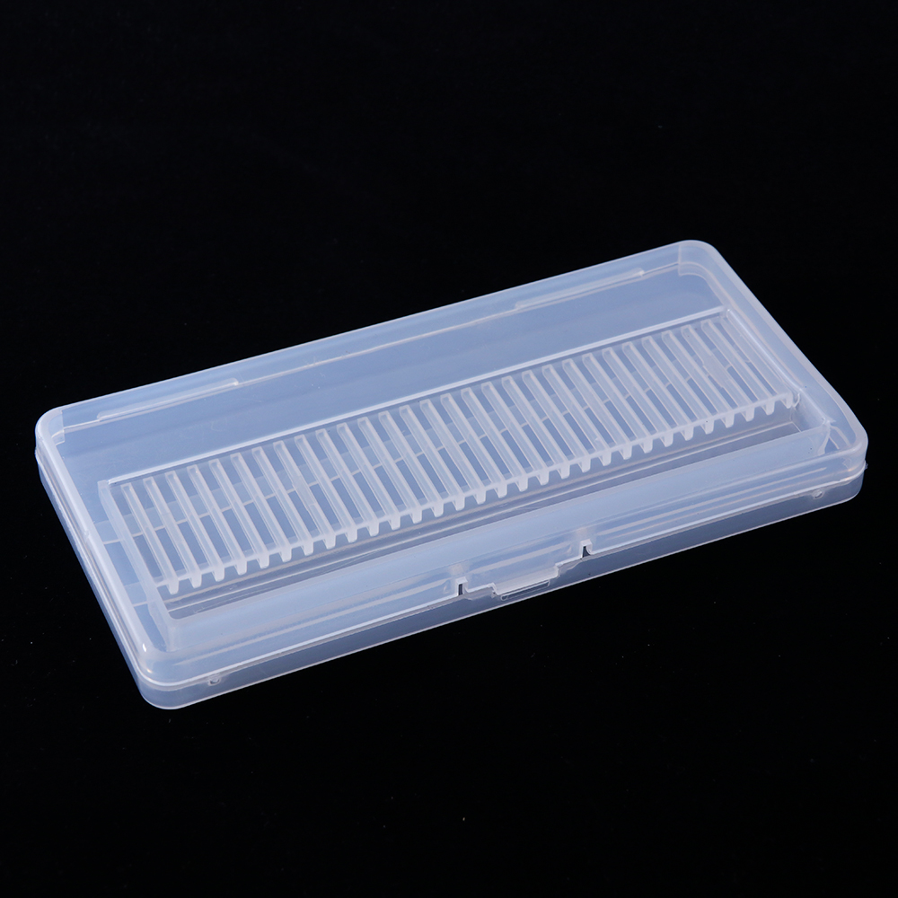 30 Holes Empty Acrylic Storage Box For Nail Drill Bits 3/32" Rotary Manicure Nail File Transparent Display Container Tools BEB5