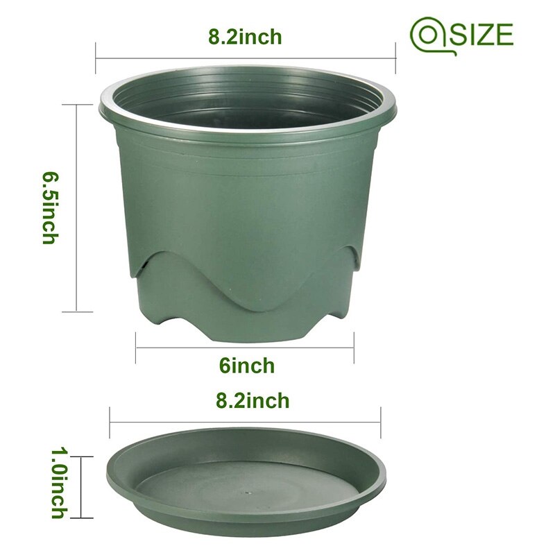 Planten plastic bloempotten, kleine planten bloempotten, kwekerij bloempotten met drainage gaten en trays , 8 stuks